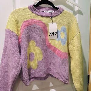 Zara pastel Flower sweater